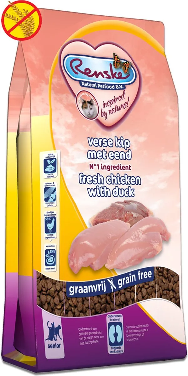 Renske Super Premium Kat Senior Kip & Eend 6kg
