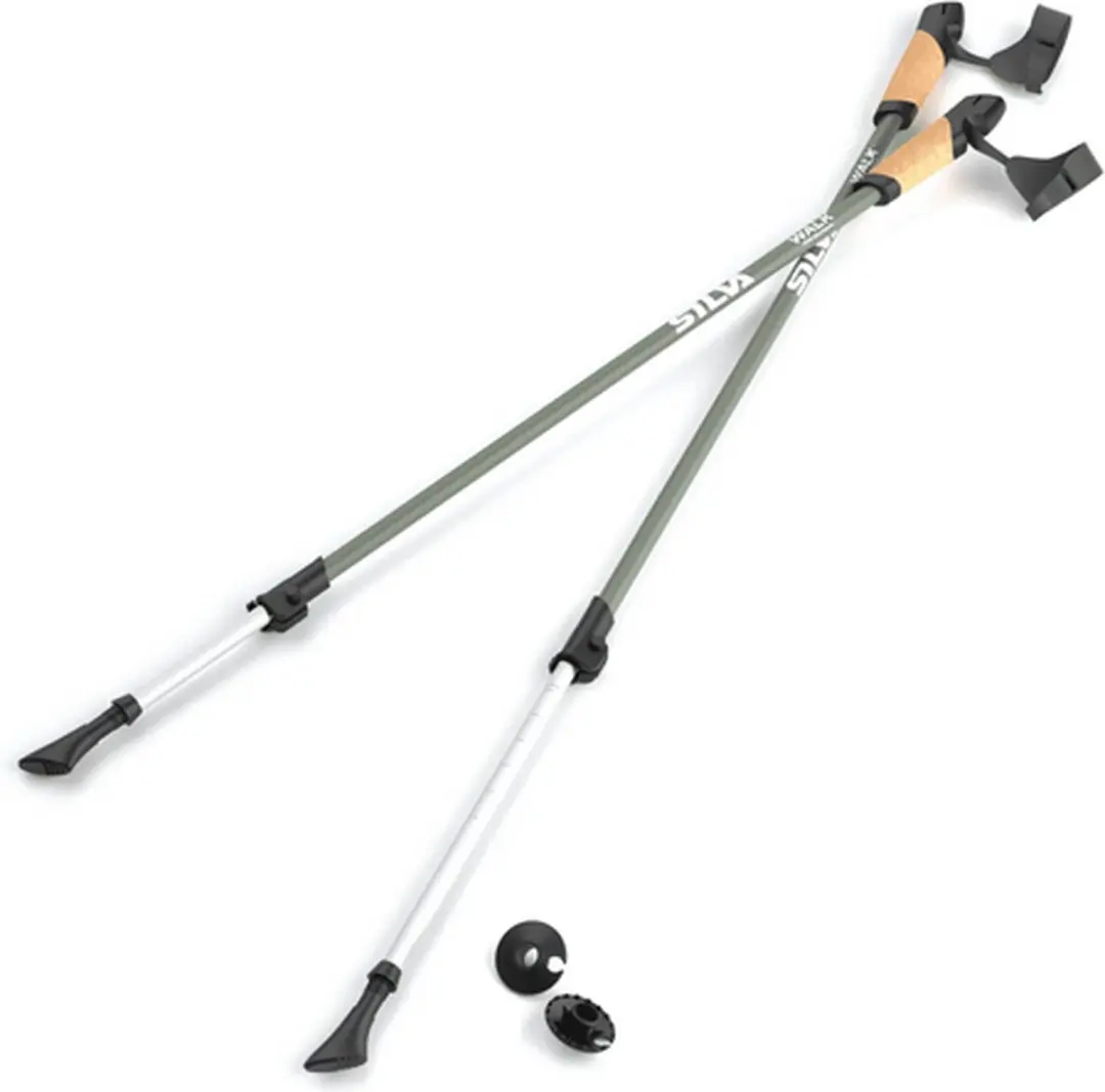 Silva Walking Aluminium Cork Wandelstokken - 2x - Groen - afbeelding 4 van 4