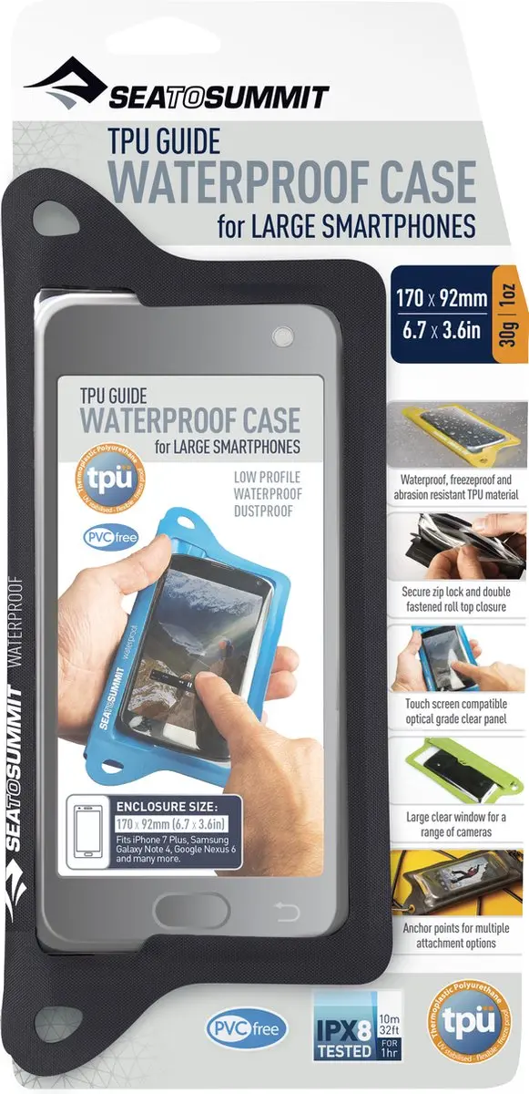 Sea to Summit TPU Guide XL Waterdichte Telefoonhoes - Zwart - afbeelding 4 van 5
