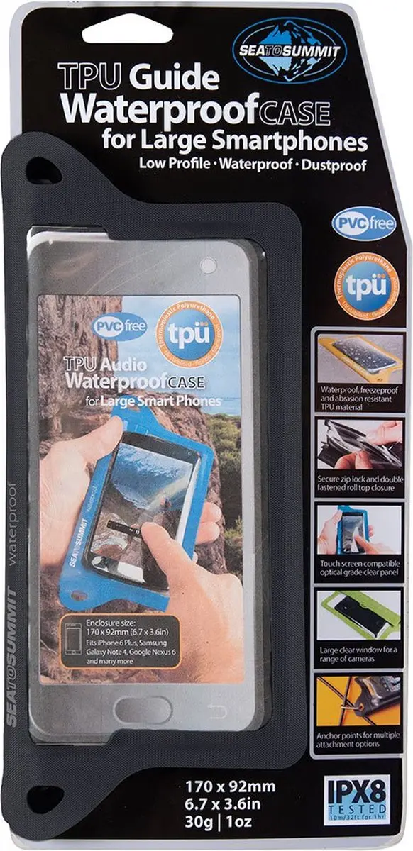 Sea to Summit TPU Guide XL Waterdichte Telefoonhoes - Zwart - afbeelding 3 van 5