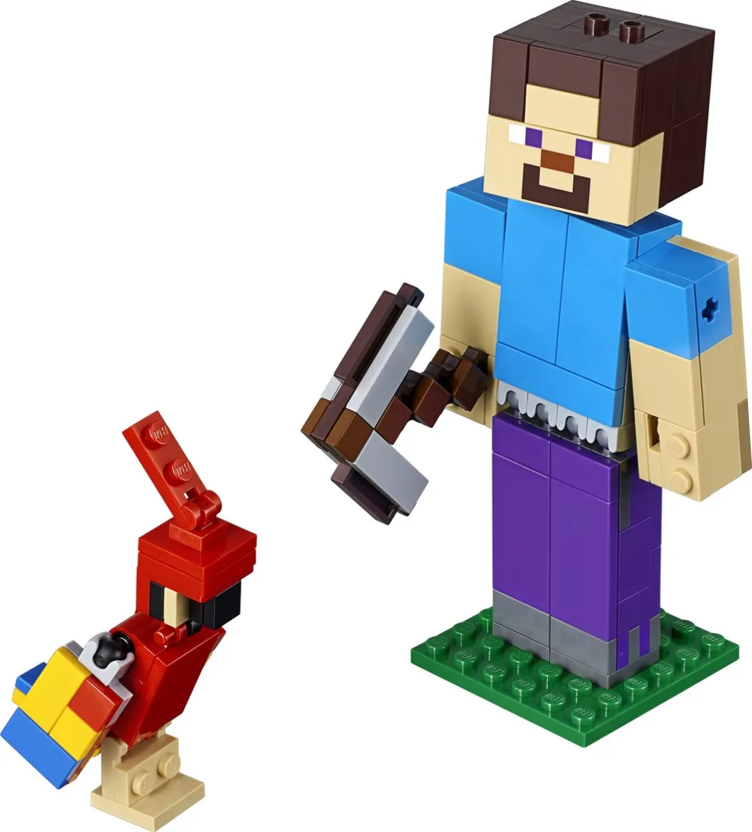LEGO Minecraft BigFig Steve met Papegaai 21148 - 159 Stukken
