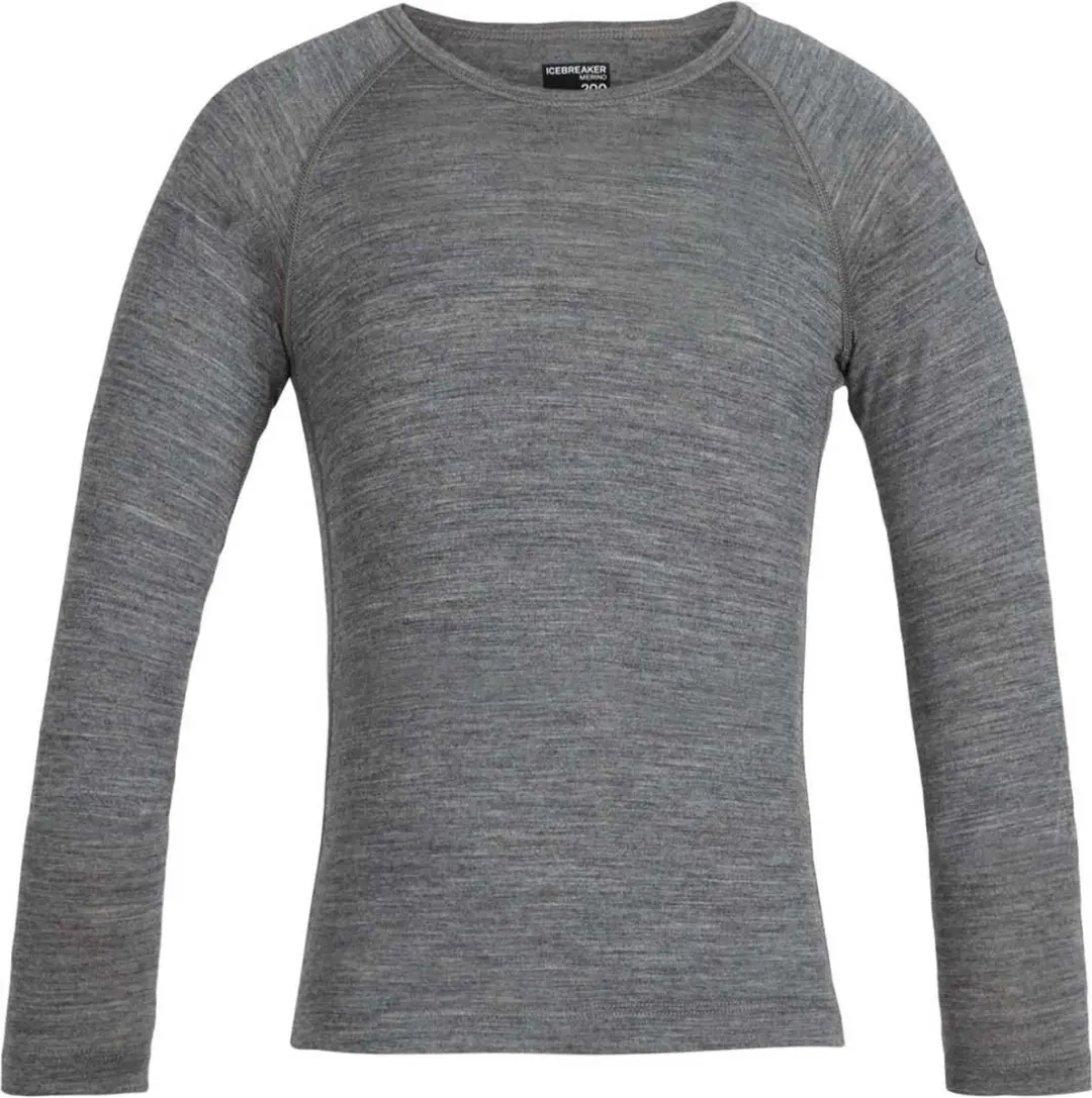 Icebreaker 200 Oasis Crew Merino T-shirt Met Lange Mouwen Grijs 12 Years Kindere