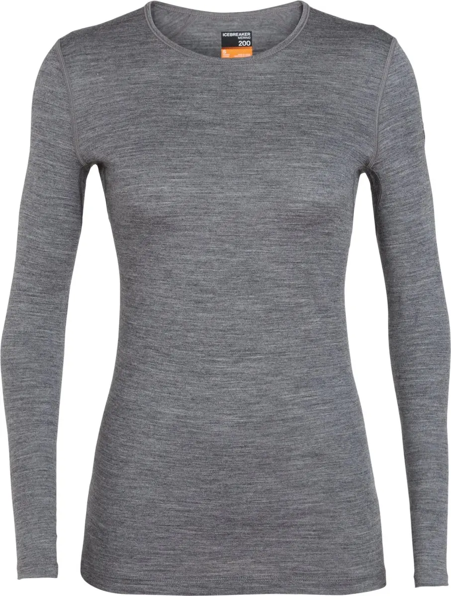 Icebreaker Women's Oasis Long Sleeve Crewe Gritstone