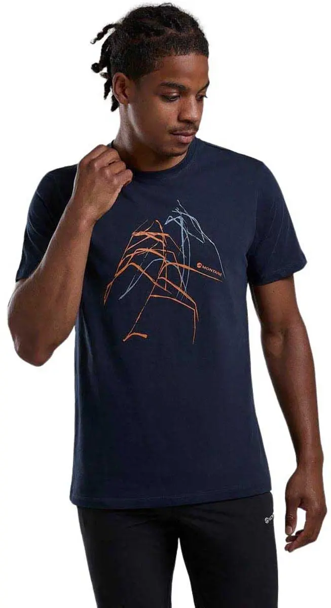 Montane Abstract Mountain T-shirt Met Korte Mouwen Blauw 2XL Man
