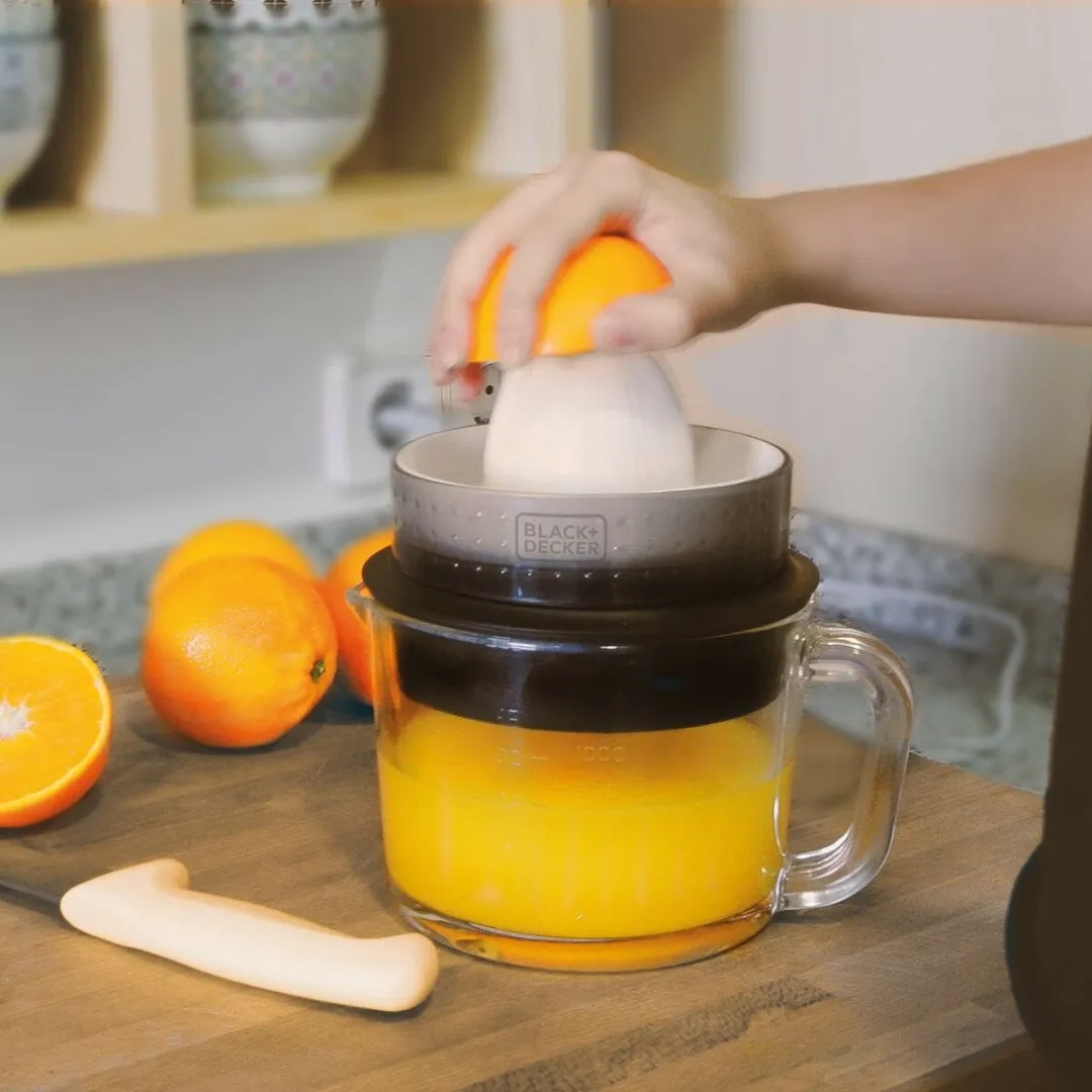 BLACK+DECKER BXCJ30E Automatische Citruspers 30W - 1L - Zwart/Transparant
