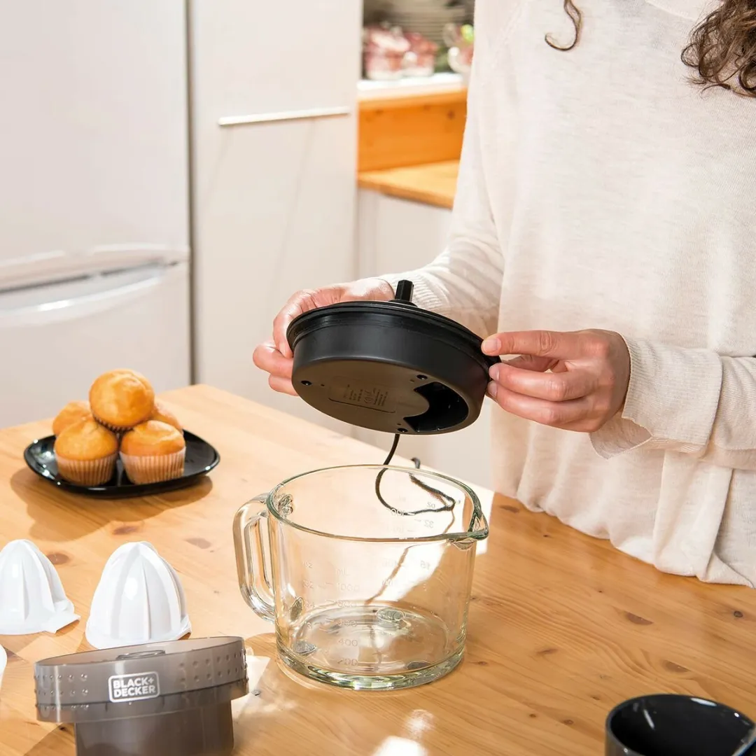 BLACK+DECKER BXCJ30E Automatische Citruspers 30W - 1L - Zwart/Transparant