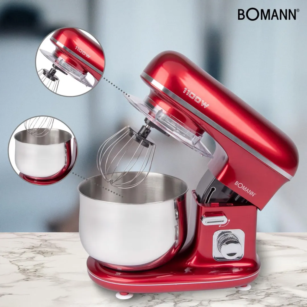 Bomann KM 6010 CB Keukenmachine 1100W - 5L - Rood