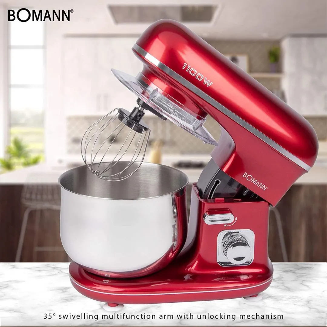 Bomann KM 6010 CB Keukenmachine 1100W - 5L - Rood - afbeelding 6 van 6