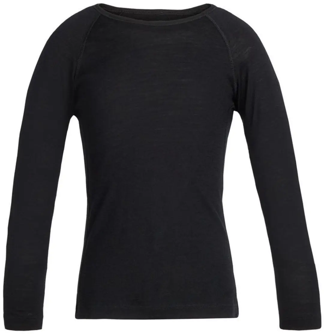 Icebreaker 200 Oasis Crew Merino T-shirt Met Lange Mouwen Zwart 4 Years Kinderen
