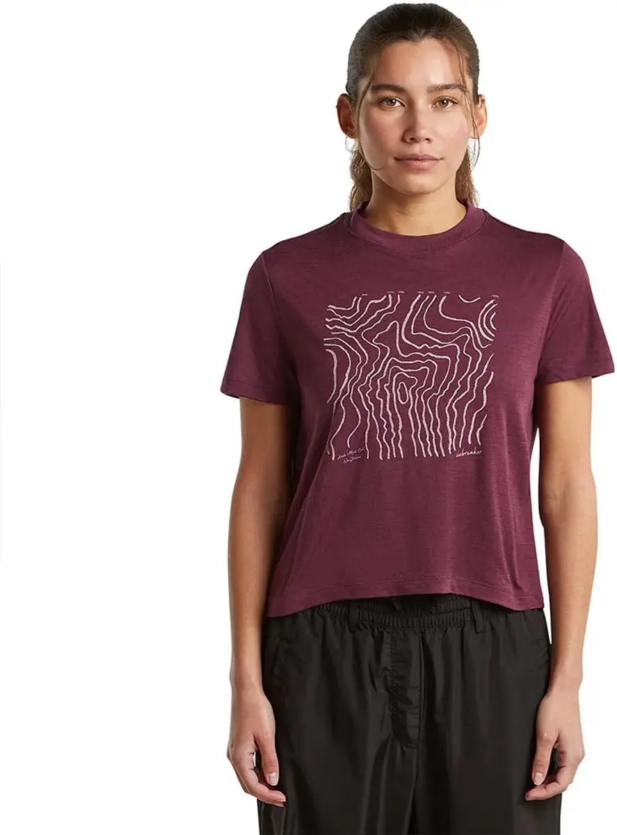 Icebreaker 150 Tech Lite Crop Gr8 T-shirt Met Korte Mouwen Paars S Vrouw