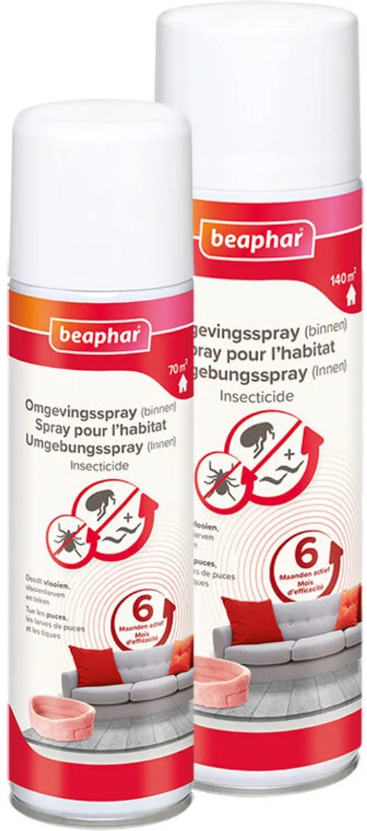 Beaphar Omgevingsspray Hond/Kat Vlooien & Teken 250ml