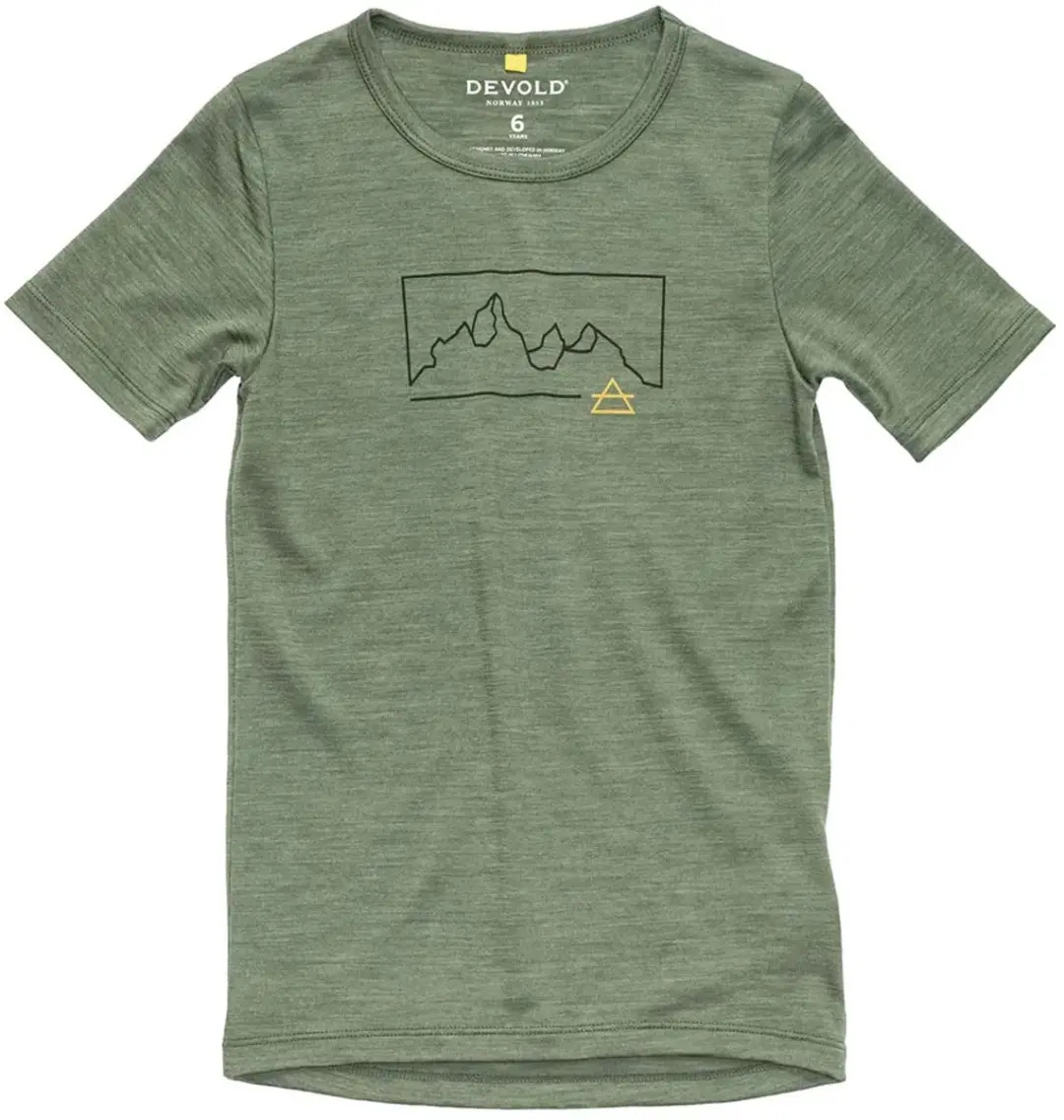 Devold Of Norway Active T-shirt Met Korte Mouwen Groen 6 Years Jongen