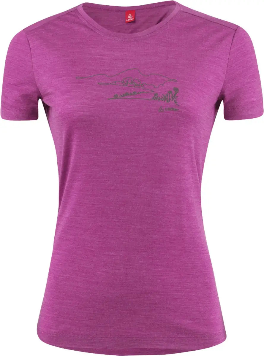 Loeffler shirt korte mouwen W Printshirt Country Merino
