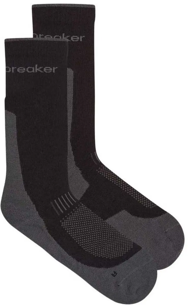 Sok Icebreaker Men Merino Hike+ Light Crew Black/Obsidian-Schoenmaat 39