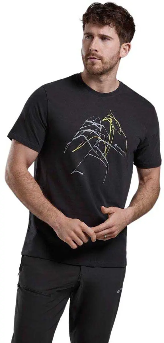Montane Abstract Mountain T-shirt Met Korte Mouwen Zwart XL Man