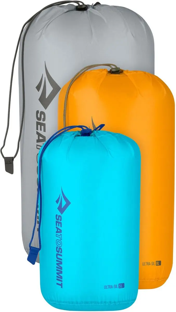 Sea to Summit pakzak Ultra-Sil Stuff Sack Set 5, 8, 13L Blue Atoll, Zinnia, High