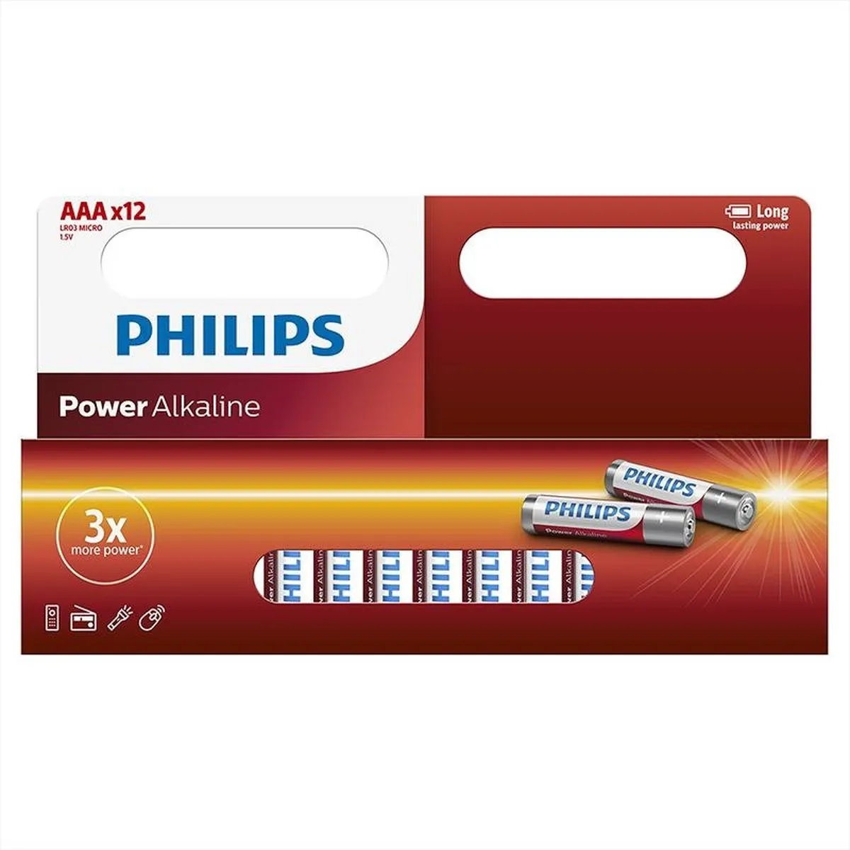Philips AAA Batterijen 1500mAh - 12 Stuks