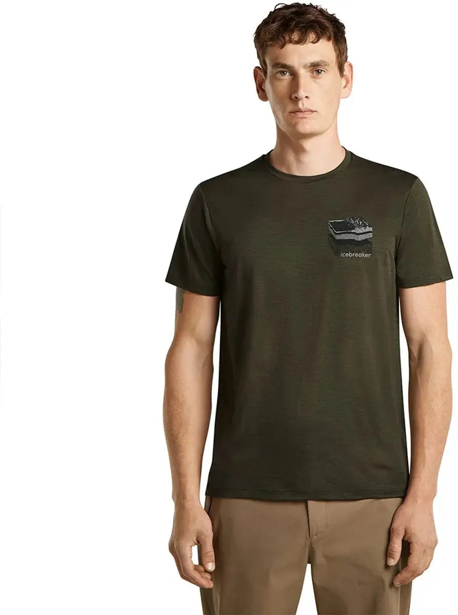 Icebreaker 150 Tech Lite Envolving Lay T-shirt Met Korte Mouwen Groen L Man