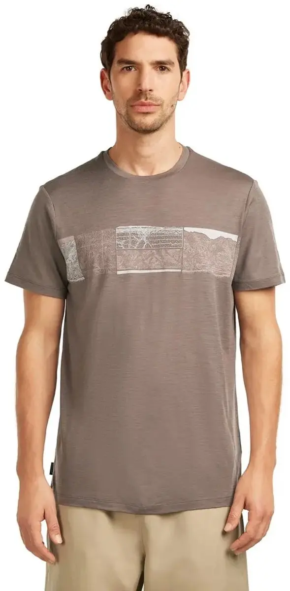 Icebreaker Merino 150 Tech Lite Elevation Line T-shirt Met Korte Mouwen Bruin S
