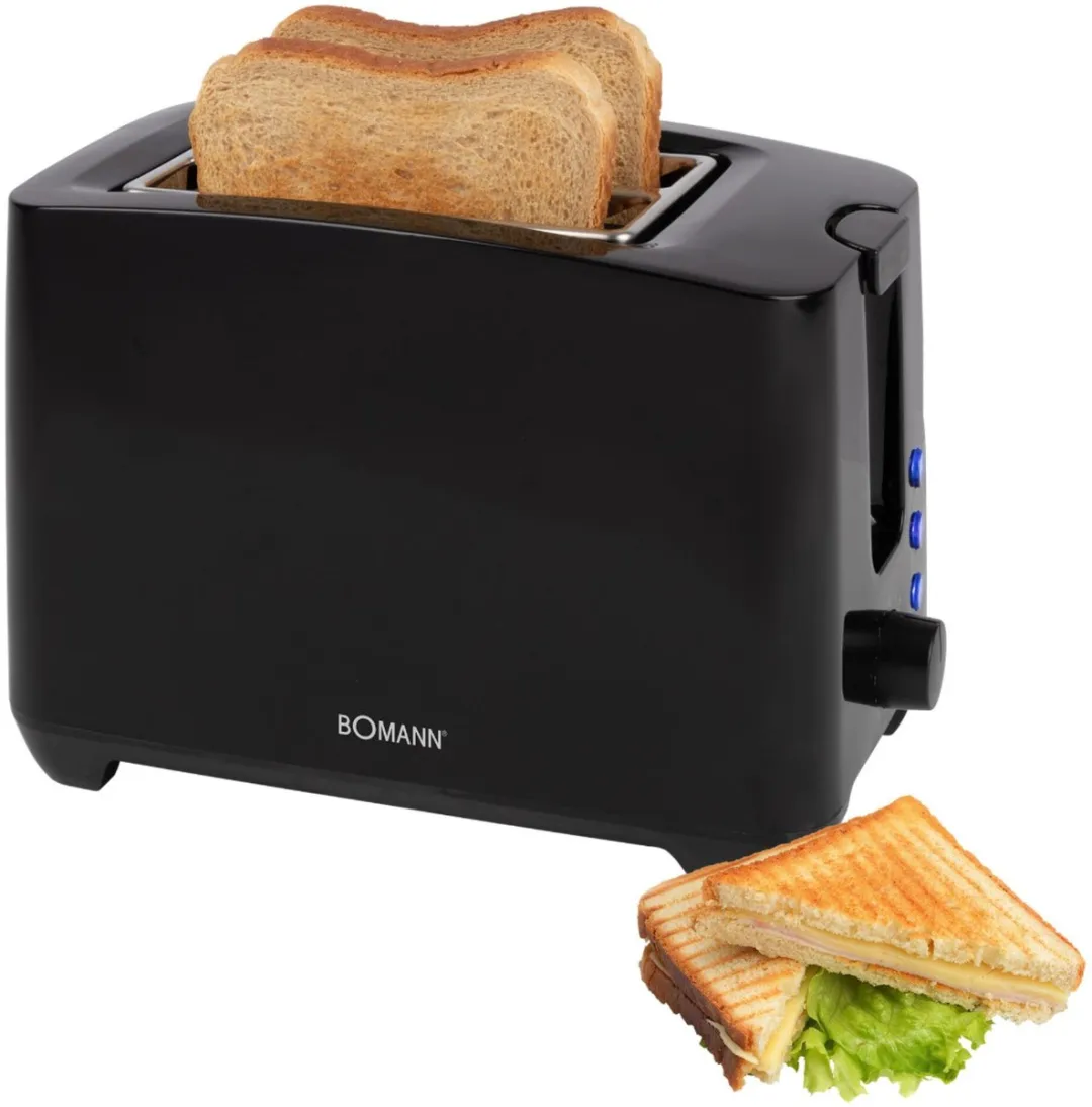 Bomann TA 6065 CB Broodrooster 2 Sneden - 750W - Zwart