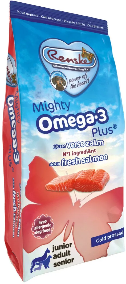 Renske Mighty Omega Plus Adult Geperst Zalm Hondenvoer 3kg