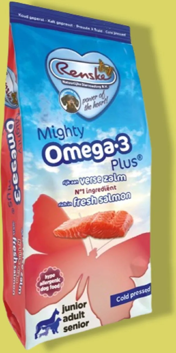 Renske Mighty Omega Plus Adult Geperst Zalm Hondenvoer 3kg