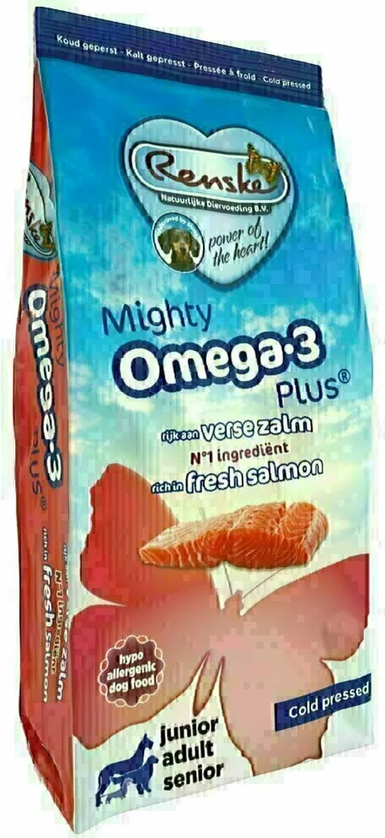 Renske Mighty Omega Plus Adult Geperst Zalm Hondenvoer 3kg
