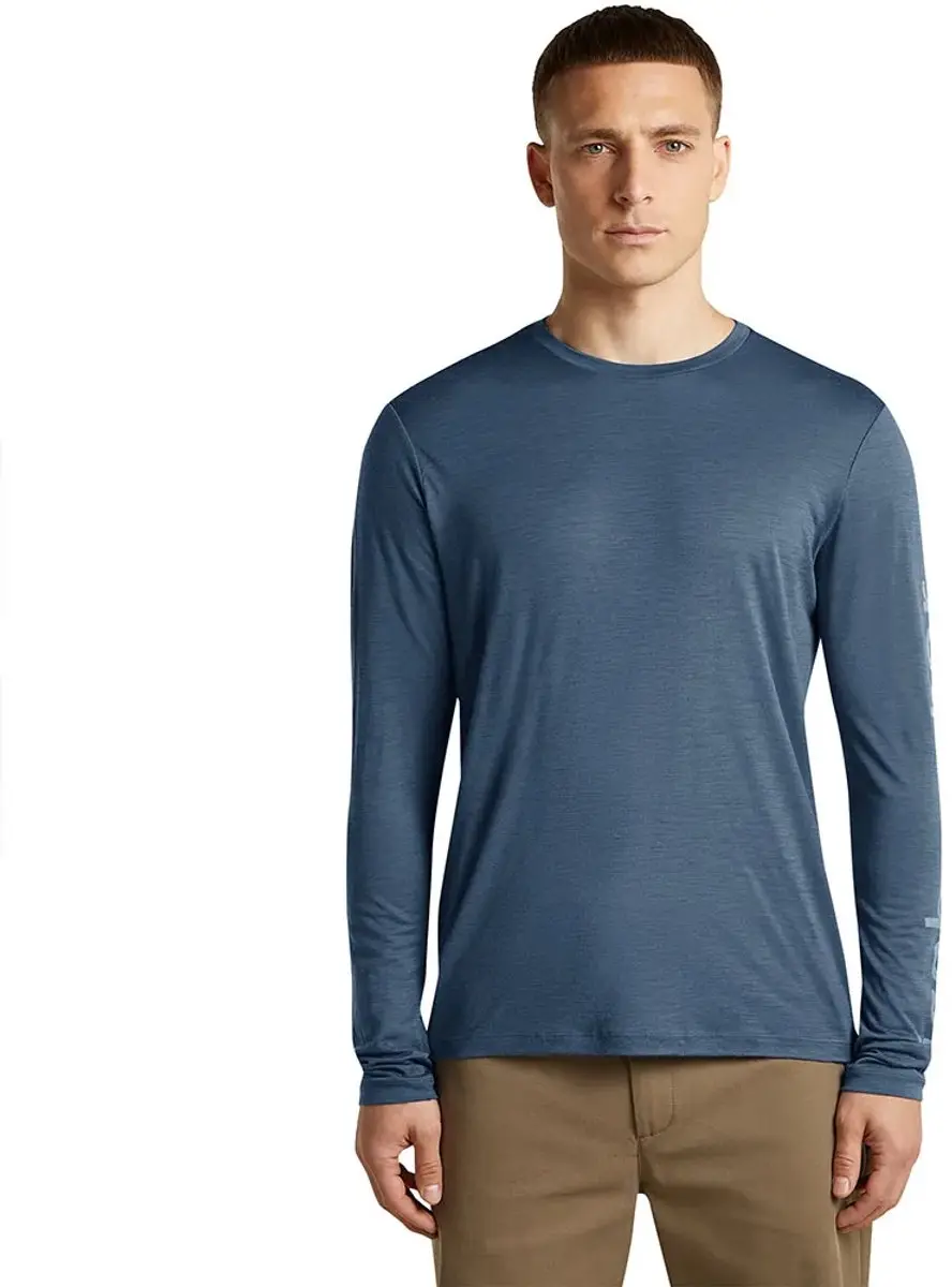 Icebreaker 150 Tech Lite Ib Vertical T-shirt Met Lange Mouwen Blauw M Man