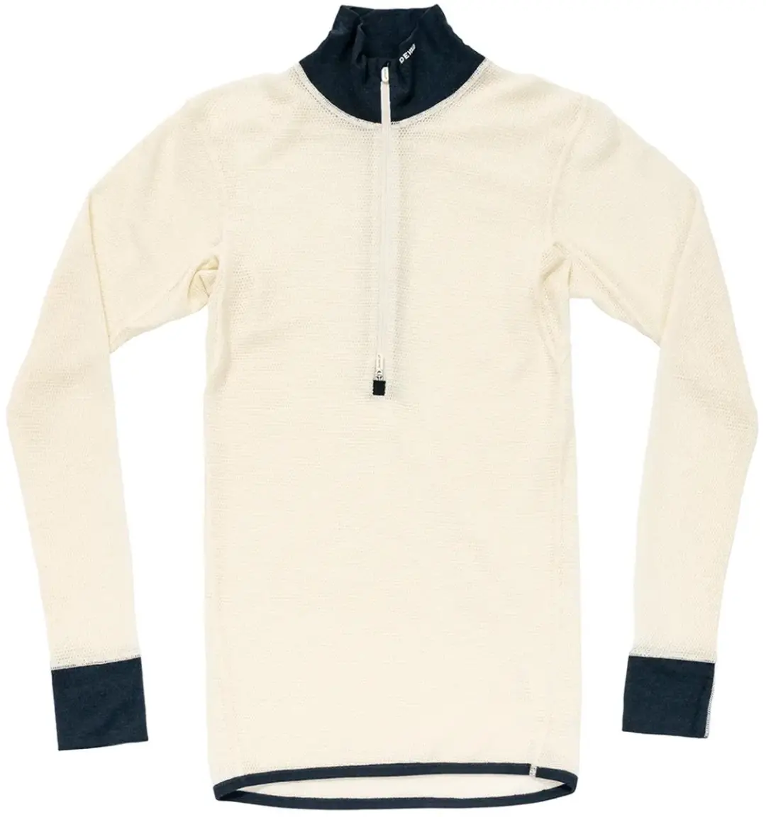 Devold Of Norway Wool Mesh 190 Half Rits Lange Mouw T-shirt Beige M Man