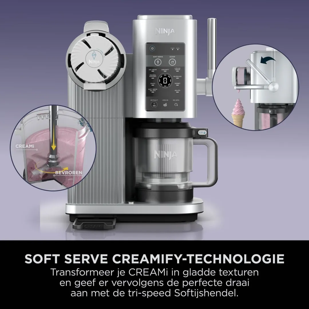 Ninja CREAMi SPIN NC701BU Schepijs- en Softijsmachine - 800W - Grijs - afbeelding 6 van 6