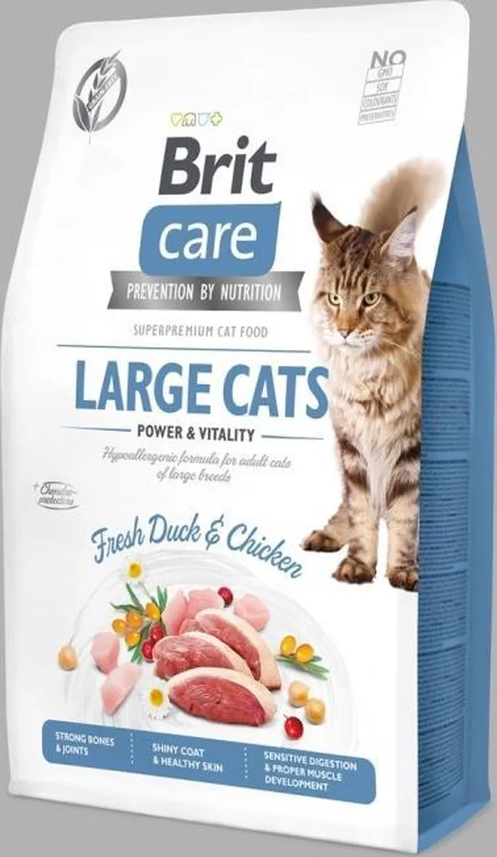 Brit Care Large Cats Power & Vitaliteit Eend & Kip 7kg