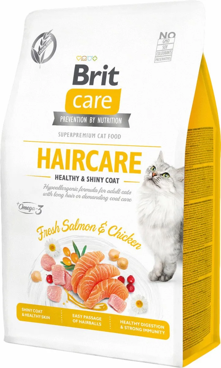 Brit Care Haircare Healthy & Shiny Coat Zalm & Kip Kattenvoer 7kg