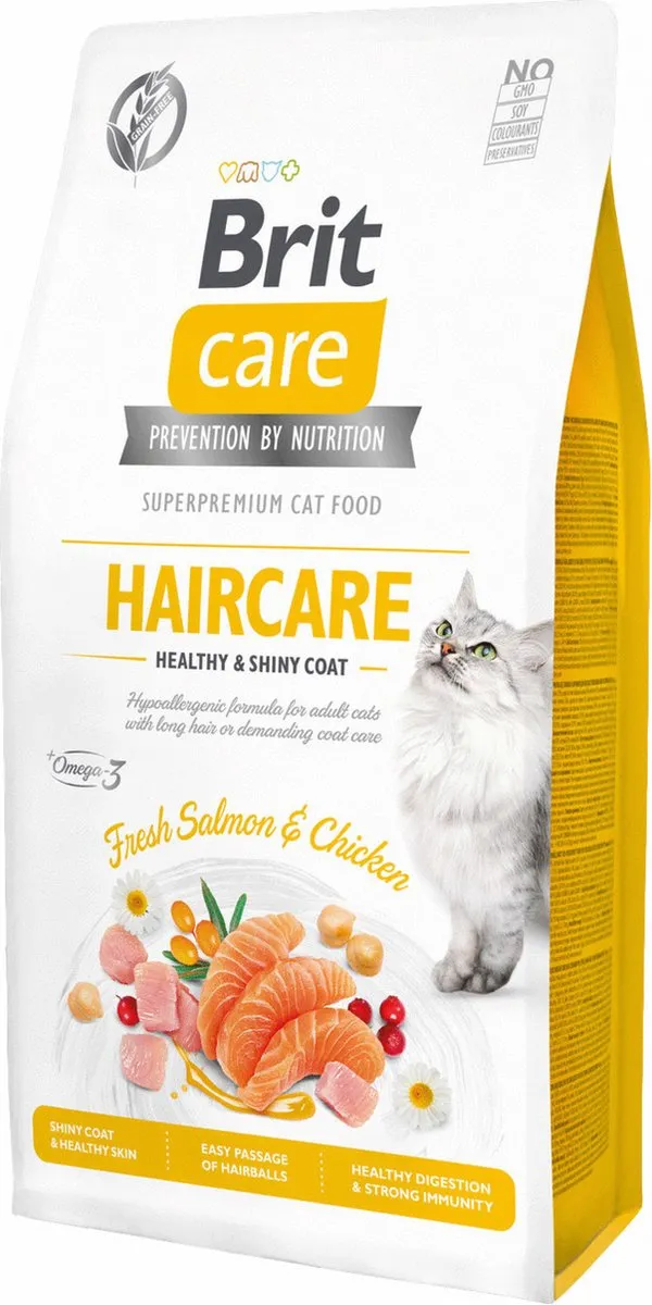Brit Care Haircare Healthy & Shiny Coat Zalm & Kip Kattenvoer 7kg