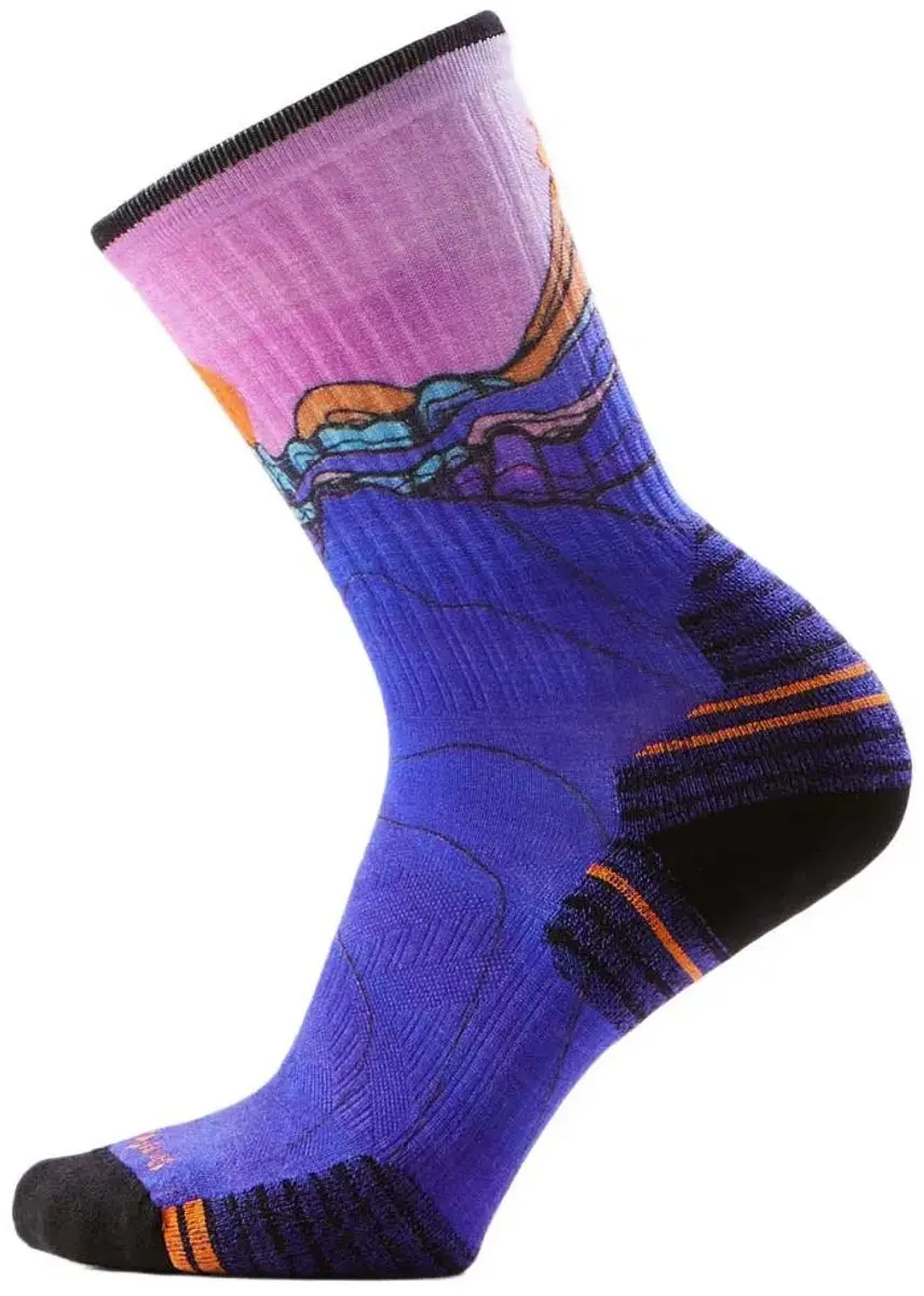 Smartwool Hike Targeted Cushion Mountain Sunrise Print Crewsokken Paars EU 42-45