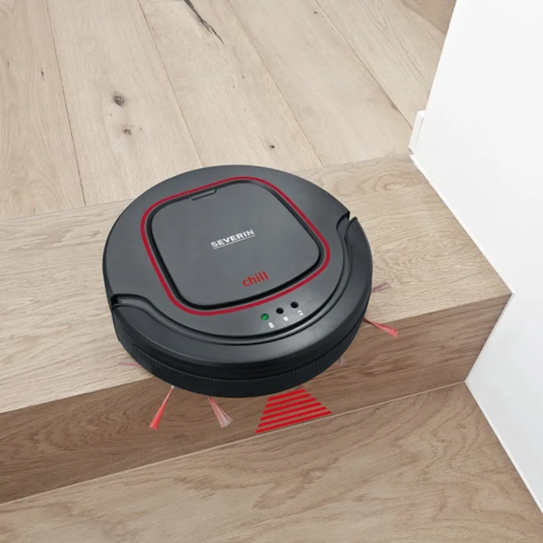 Severin RB 7025 Robotstofzuiger - Platinagrijs/Zwart/Rood