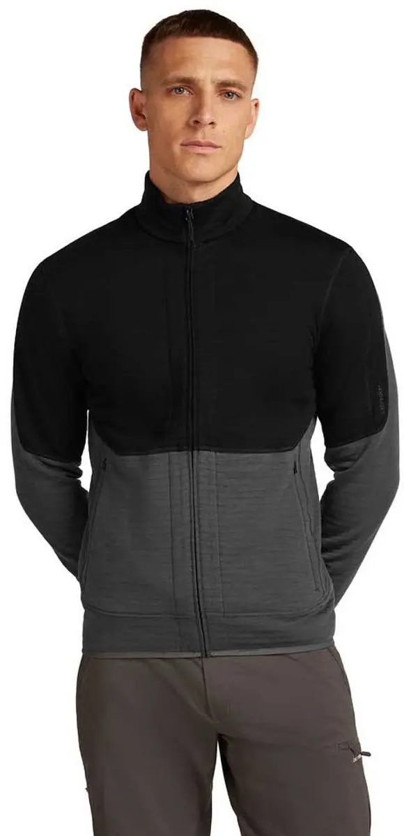 Icebreaker Merino 400 Realfleece™ Descender Sweatshirt Met Rits Zwart 2XL Man