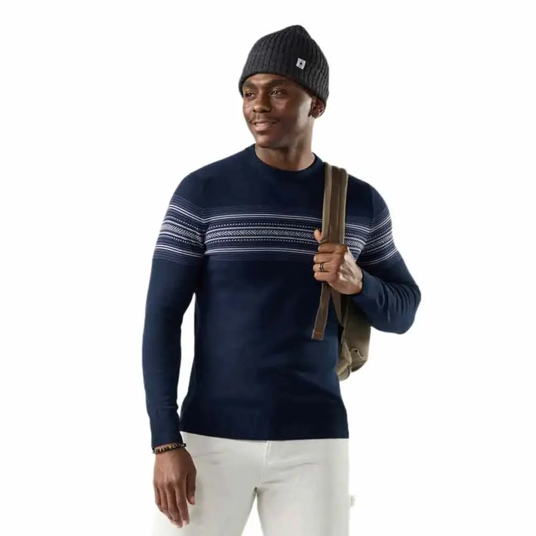 Smartwool Sparwood Stripe Crew Trui Blauw M Man