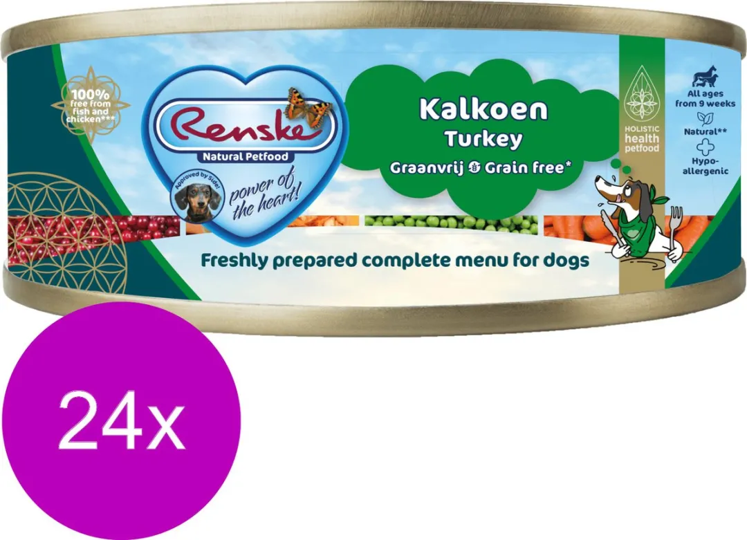Renske Blik Vers Gestoomd Senior Graanvrij - 24 x Kalkoen 95g