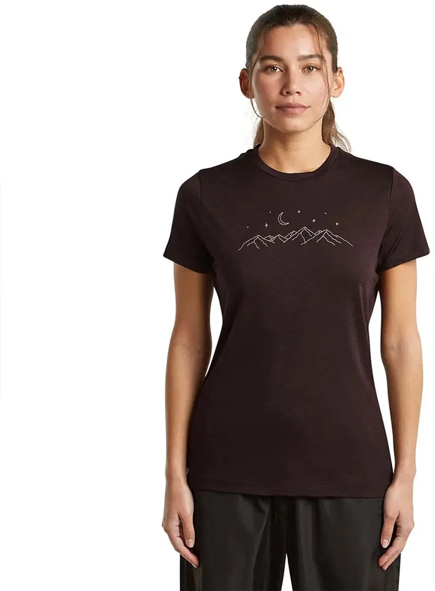 Icebreaker 150 Tech Lite Sparkling Sta T-shirt Met Korte Mouwen Bruin S Vrouw