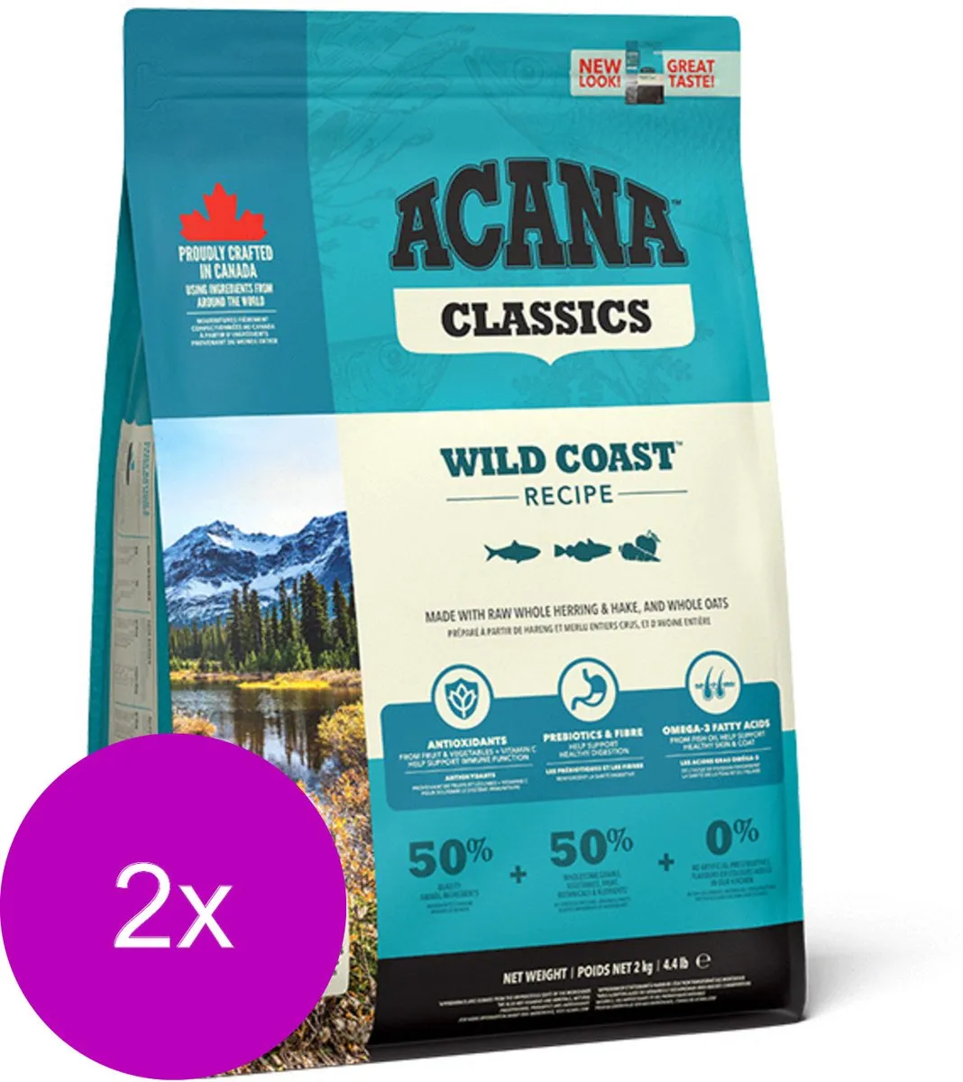 Acana Classics Wild Coast Haring & Bot Hondenvoer - 2x2kg