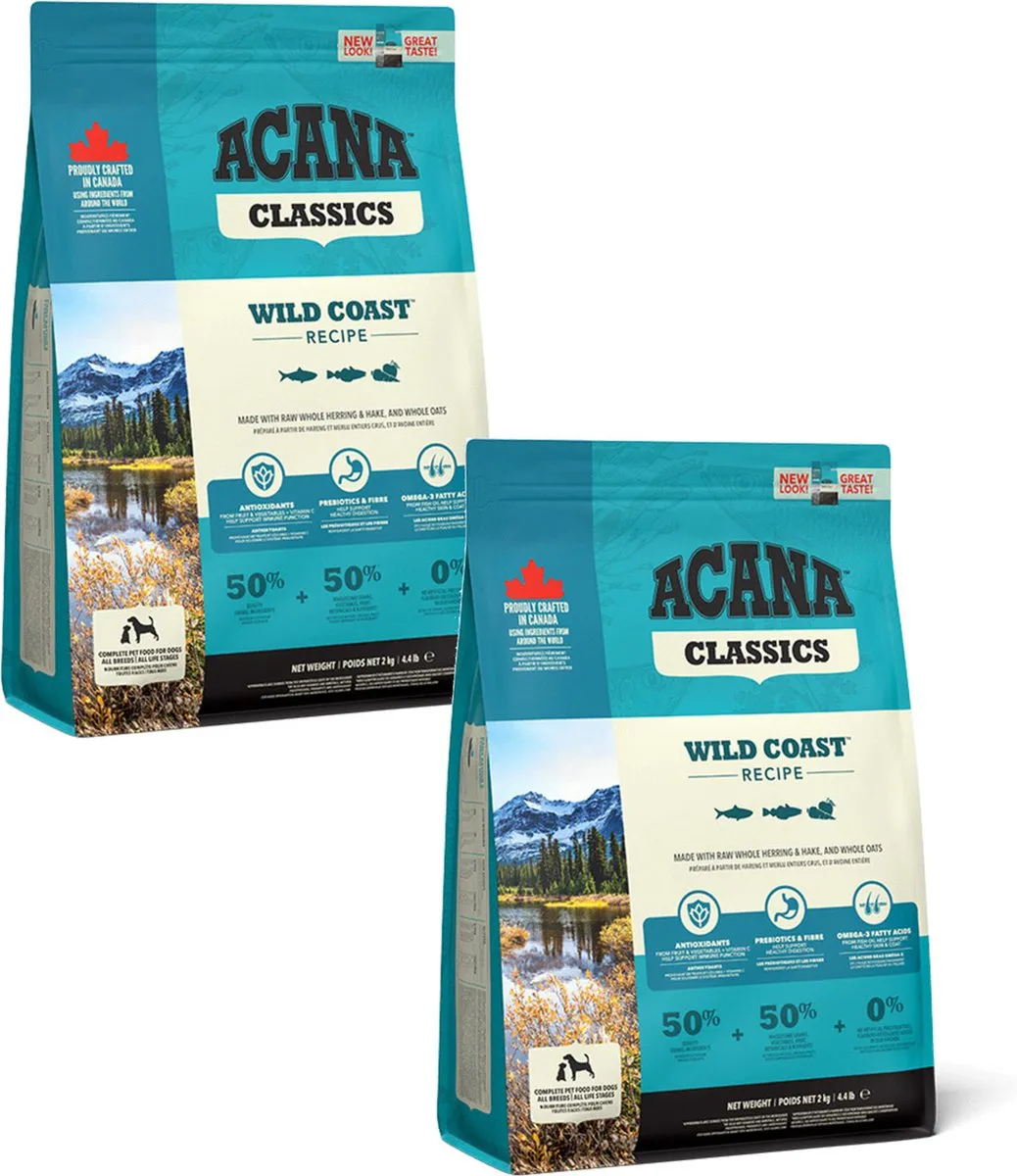 Acana Classics Wild Coast Haring & Bot Hondenvoer - 2x2kg