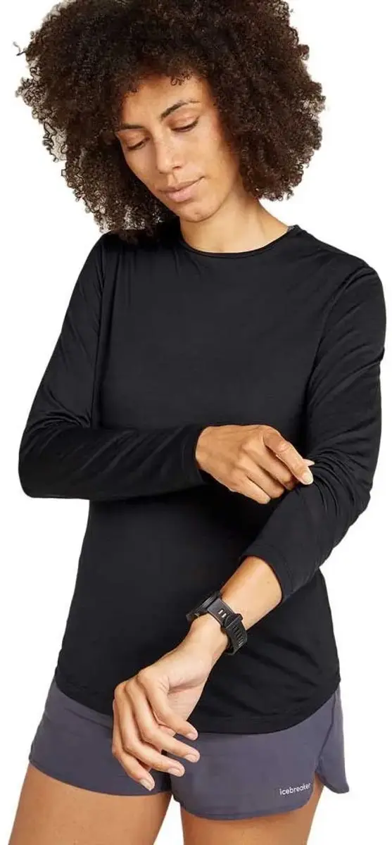 Icebreaker Merino 125 Cool-lite Sphere Iii T-shirt Met Lange Mouwen Zwart L Vrou
