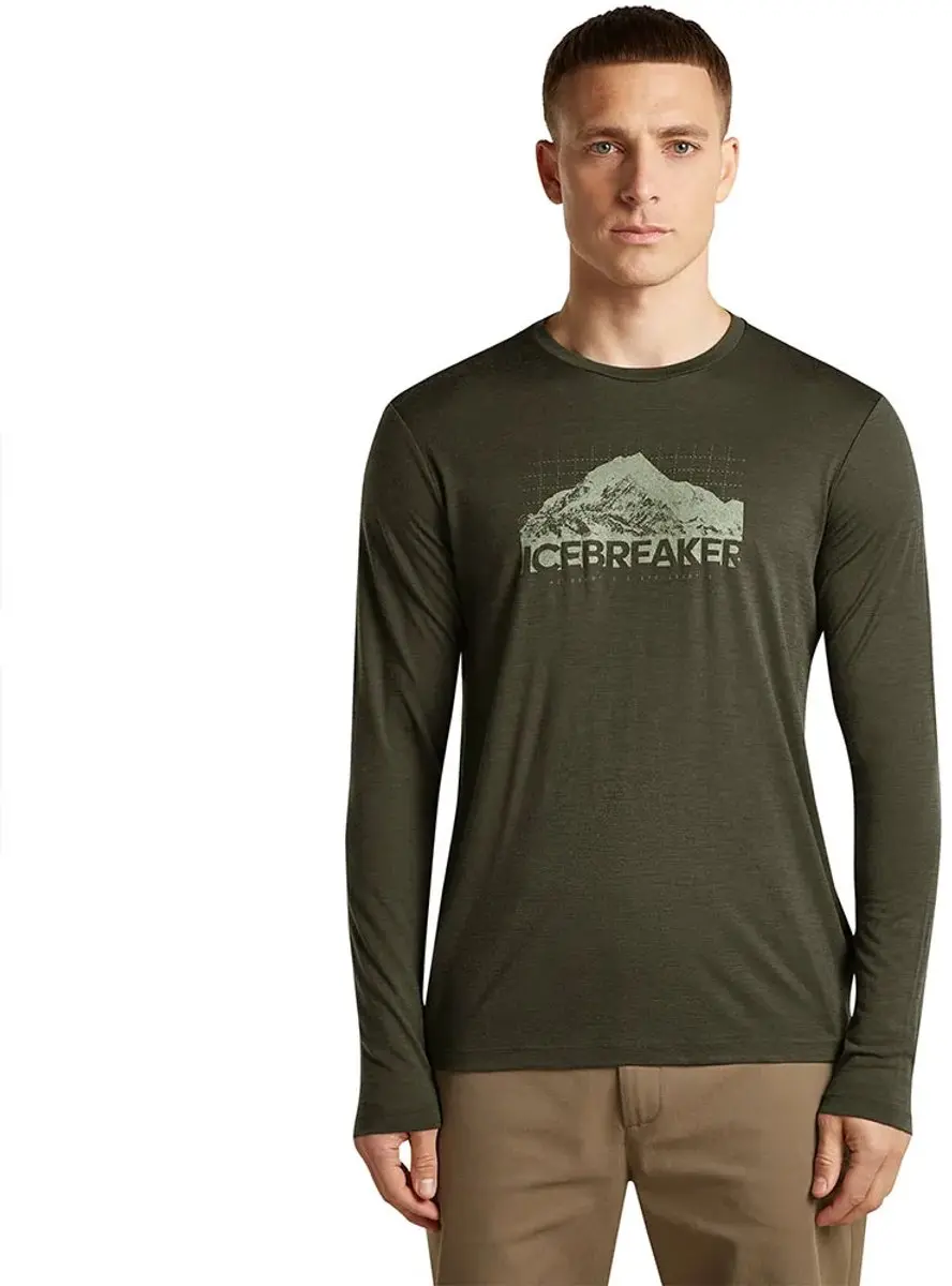 Icebreaker 150 Tech Lite Aorakiexplorer T-shirt Met Lange Mouwen Groen L Man