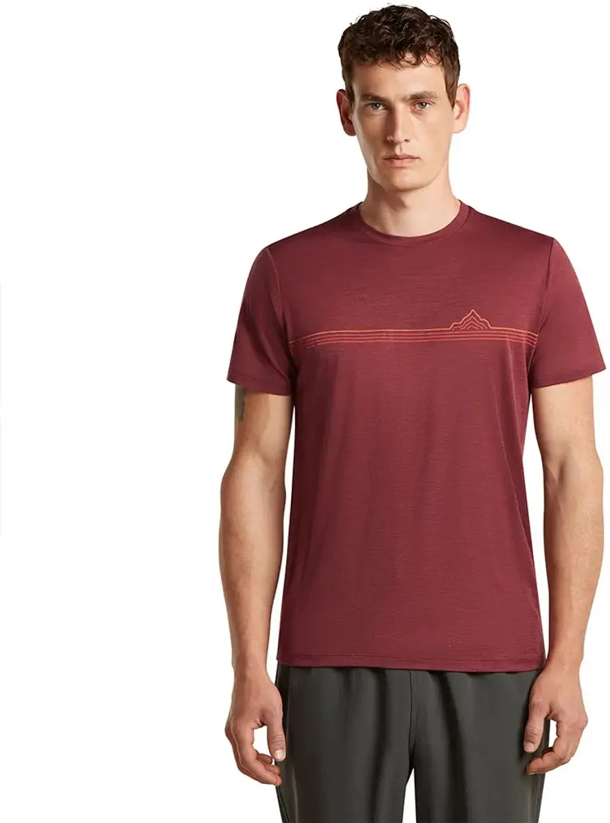 Icebreaker 150 Tech Lite Range Stripes T-shirt Met Korte Mouwen Rood S Man