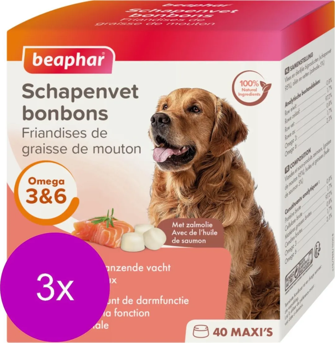 Beaphar Schapenvetbonbons Zalm - 3 Stuks