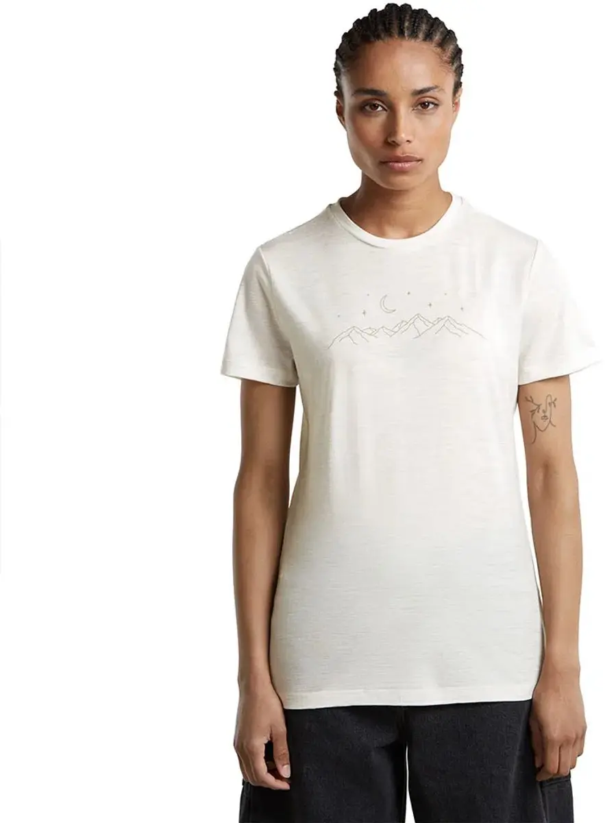 Icebreaker 150 Tech Lite Sparkling Sta T-shirt Met Korte Mouwen Wit M Vrouw