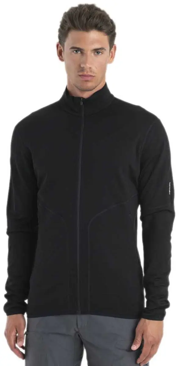 Icebreaker Merino 560 Realfleece Elemental Ii Sweatshirt Met Rits Zwart XL Man