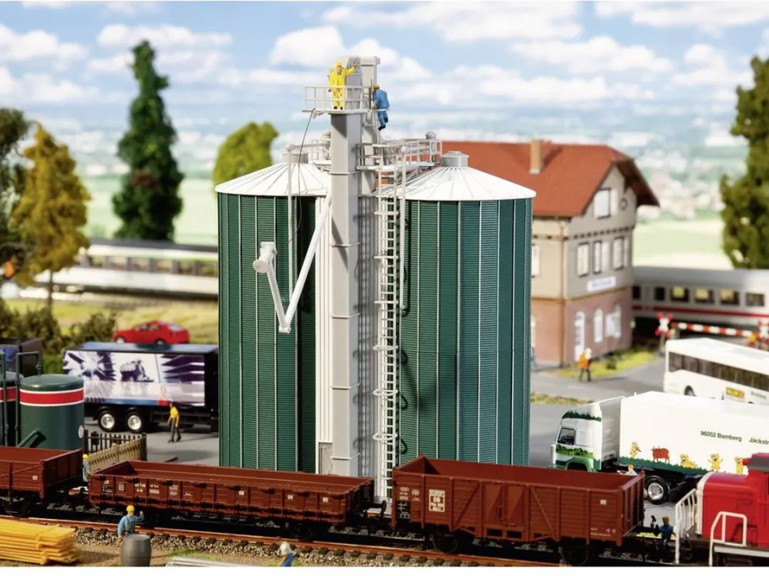 Faller H0 Dubbele Silo Modelbouwset - Neutral