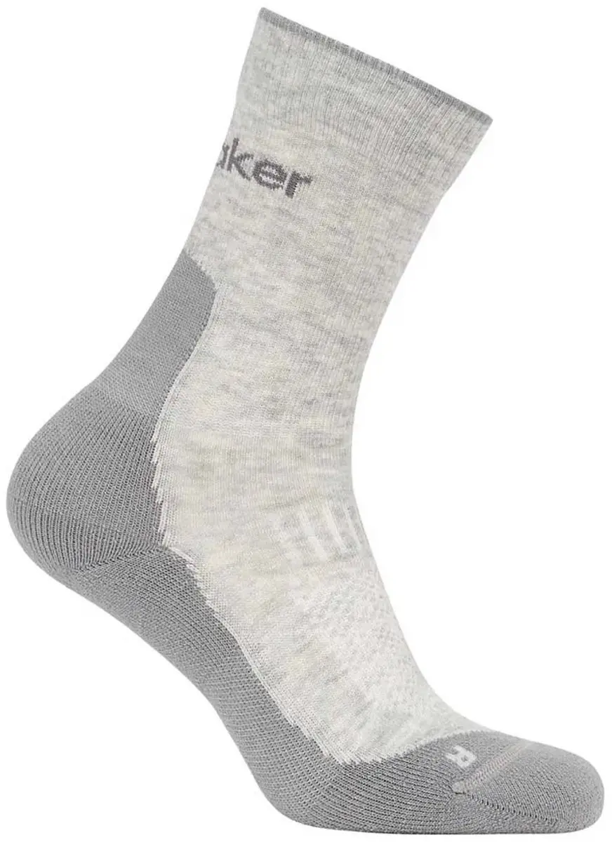 Sok Icebreaker Men Merino Hike+ Light Crew Blizzard Heather/Alloy-Schoenmaat 39