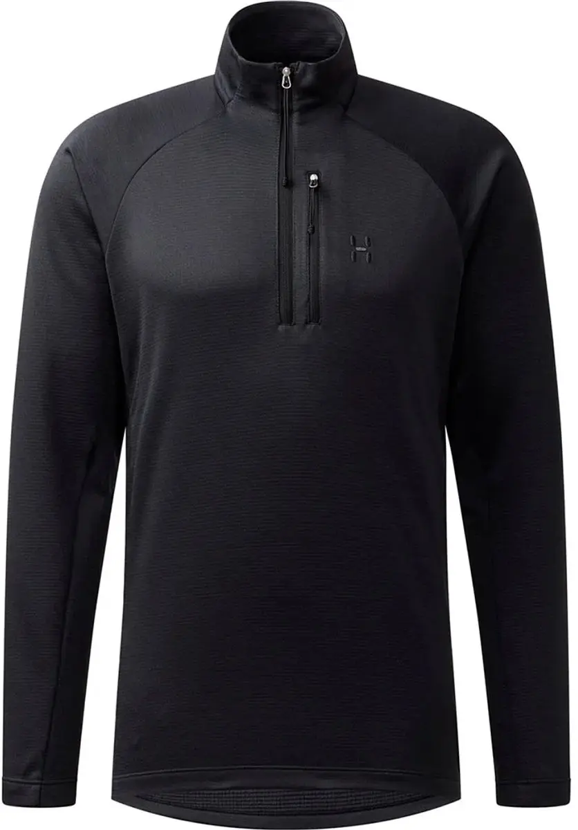 Haglofs Korp Mid Sweatshirt Met Halve Rits Zwart L Man